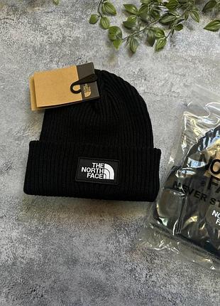 Шапка the north face чорна чорна