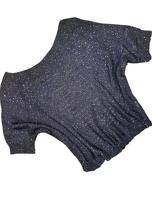 Р. 46-48/m-l лёгкая вязаная синяя кофта с пайетками