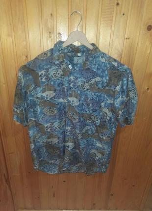 Стильна чоловіча літня сорочка з натурального шовку