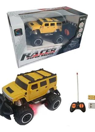 Машинка на радиоуправлении hummer (хаммер) желтый, с подсветкой снизу