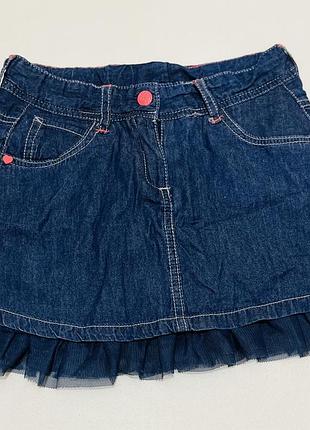 Джинсовая юбочка с фатином на девочку