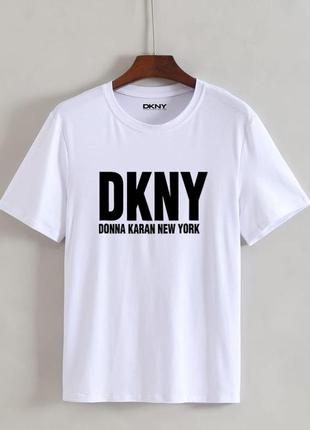 Женская футболка оверсайз oversize dkny дкну белая