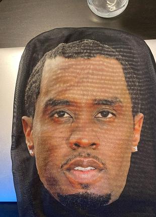 Балаклава гангстера 3d маска на голову 3д обличчя p.diddy діді репер пі-дідді-шон комбс-розіграш пранк на вечірку halloween black rap репер шапка