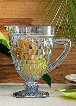 Набор для напитков elodia "аргайл" 6 бокалов 340мл и кувшин 1.15л, графитовое стекло