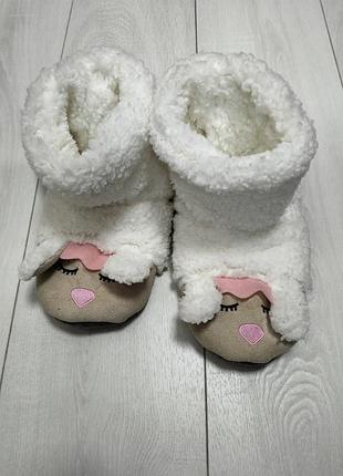 Детские комнатные тапочки-носочки белые бараник yigga 37
