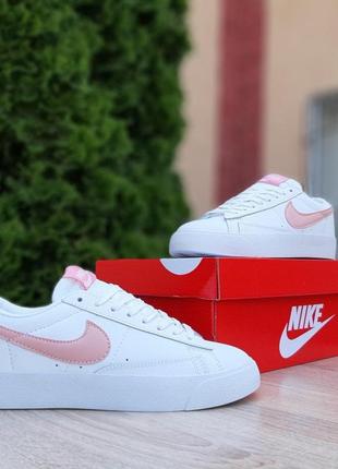 Жіночі кросівки | nike blazer | білі | шкіра, :3610 фото