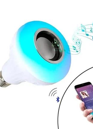 Світлодіодна лампа з bluetooth колонкою bulb 12 вт у патрон е27, rgb-світильник із динаміком і пультом prp