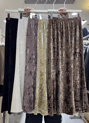 Длинная юбка бархат осенняя зимняя