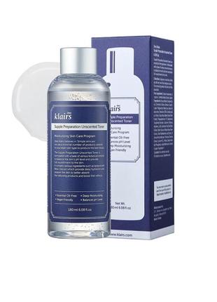 Увлажняющий тонер/тоник dear klairs supple preparation unscented toner 180ml