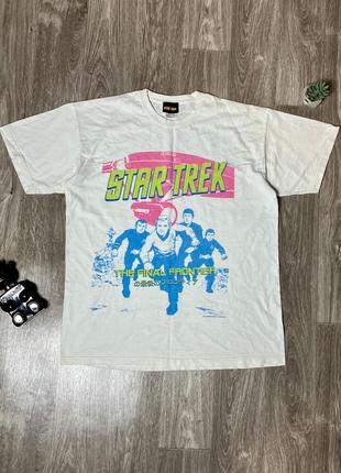 Стильная винтажная футболка мерч star trek 2009 Vintage 80s fruit of the loom blanc футболка оригинал белого цвета в идеальном состоянии без нюансов