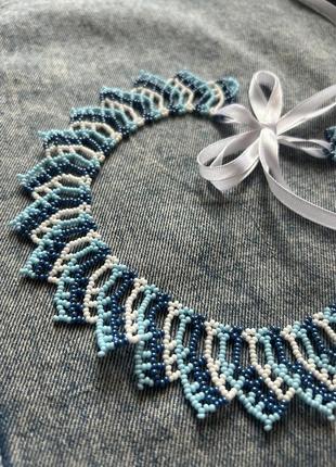 Силка из бисера, ожерелье из бисера, колье из бисера, этно изделие, изделие из щисера