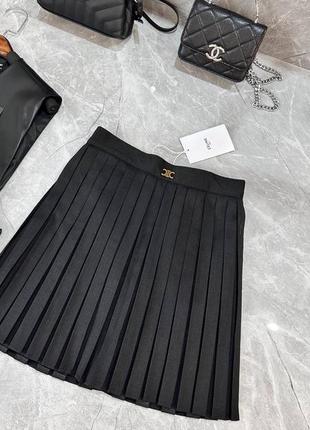 Спідниця пліссе чорна коротка