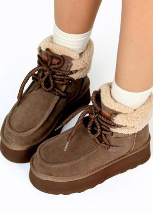 Угги женские на шнуровке