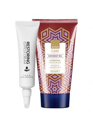 Avon набор для рук в наборе: • крем для ухода за кутикулой восстанавливающий крем для рук avon