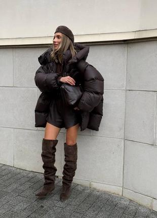 Дутый пуфер пуховик трансформер жилет с поясом