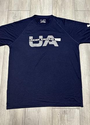 Тренировочная футболка under armor logo blue