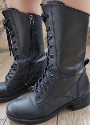 Черевики берці високі натуральна шкіра