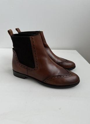 Massimo dutti кожаные полусапоги челси
