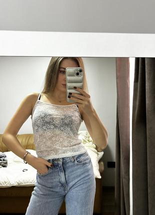 Белая кружевная майка