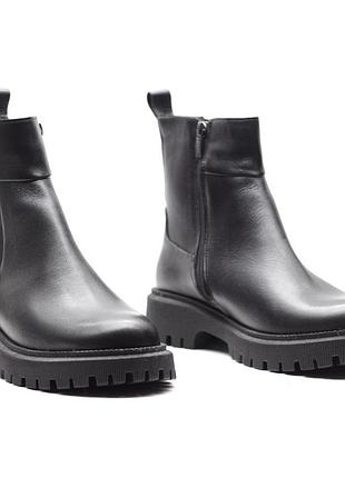 Черевики челсі шкіра хутро/байка