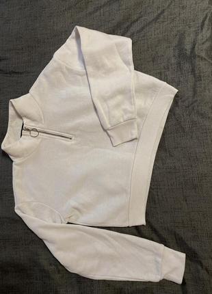 Укороченный свитшот terranova size xs в молочном цвете