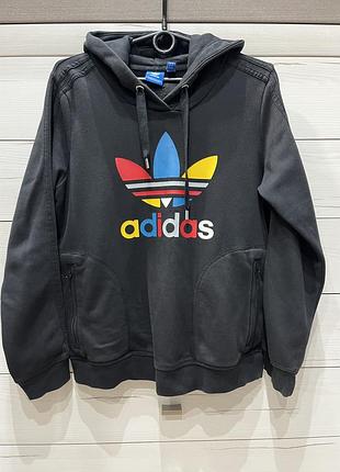 Худи кофта черная с капюшоном с принтом бренда adidas