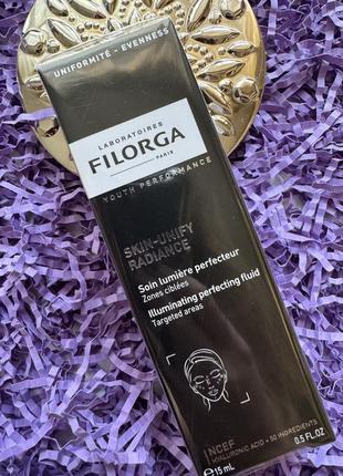 Зволожувальний флюїд для обличчя filorga skin-unify radiance care iluminating perfecting fluid, 15 ml