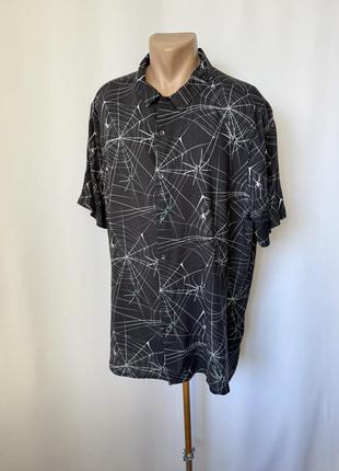 Тенниска принт паук паутина пауки спайдермен черная рубашка с коротким рукавом гавайка вискоза george