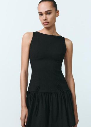 Zara короткое платье с бантами
