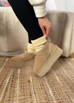 Угги угги угги ugg premium ultra mini platform beige