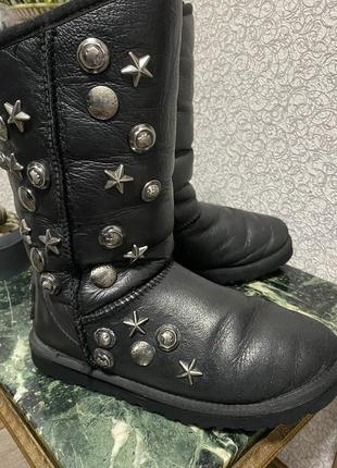 ugg Чоботи оригинал.ботинки, сапоги зимние женские натуральная сверху кожа, мех натуральная цигейка