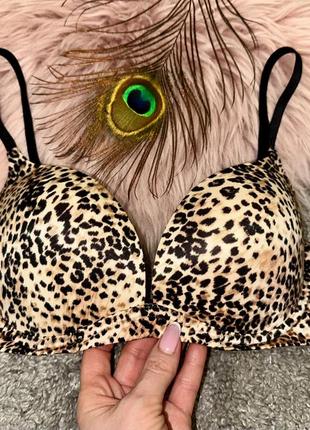 Шикарный леопардовый бюстгальтер victoria’s secret, push-up, p.80в