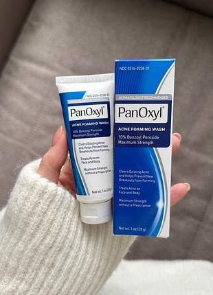 Пенка с бензоил пероксидом 10% panoxyl acne foaming wash benzoyl peroxide 10% maximum strength antim