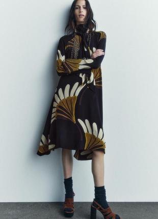 Платье женское асимметричное с принтом zara new