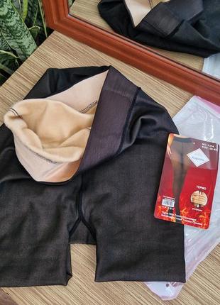 Теплые колготы с имитацией капрон в батальном размере