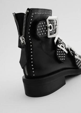 Стильные кожаные ботинки zara 40.5-41 оригинал2 фото