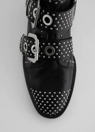 Стильные кожаные ботинки zara 40.5-41 оригинал4 фото