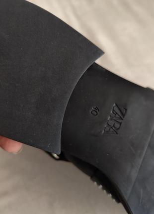 Стильные кожаные ботинки zara 40.5-41 оригинал8 фото
