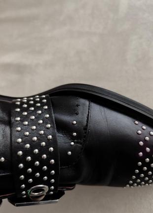 Стильные кожаные ботинки zara 40.5-41 оригинал9 фото