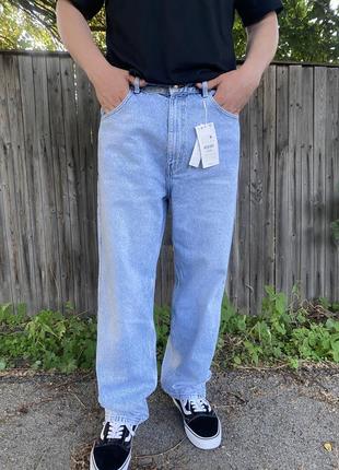 Мужские голубые широкие baggy,straight fit bershka(zara,polar big boy,diesel,levi’s,jaded london,h&m
