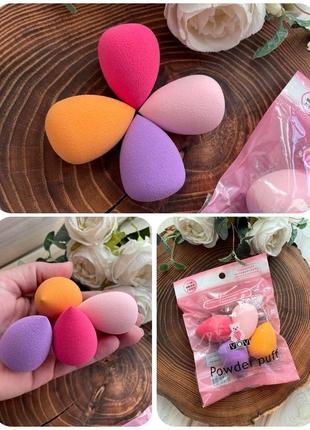 Хит! 4 шт набор спонж губка для макияжа бьюти блендер капля probeauty