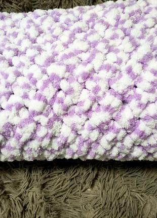 Плед покривало дитячий  в'язаний з пряжі alize puffy color   ручної роботи  handmade