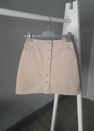Бежева котонова міні-спідниця marks&spencer