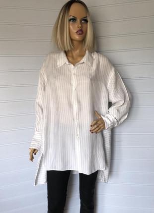 Вискозная асимметричная рубашка оверсайз