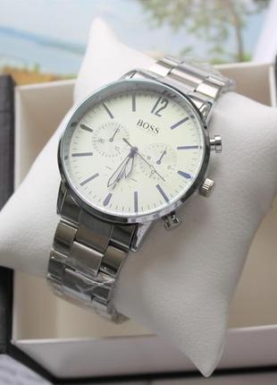 Чоловічий наручний годинник hugo boss silver