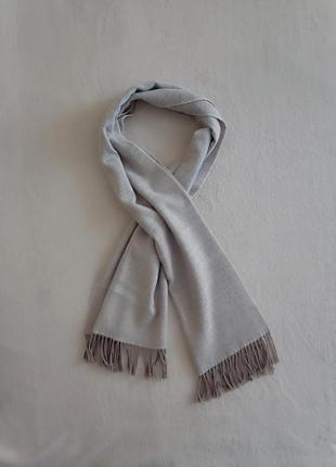 Теплый шерстяной шарф светло-коричневый