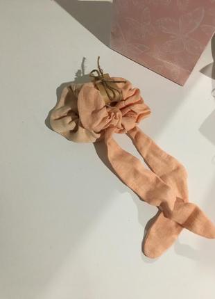 Резинка для волос из натурального шелка коттона и льна 🦪🌿