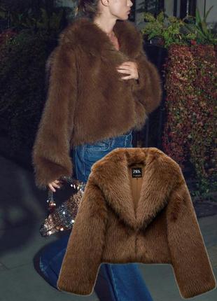 Шуба zara шуба зі штучного хутра zara
