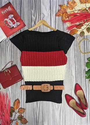 Подовжений трикольровий светр-туніка туреччина