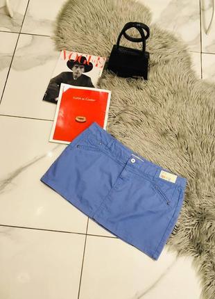Новая насыщенная голубая джинсовая юбка деним от denim co хл